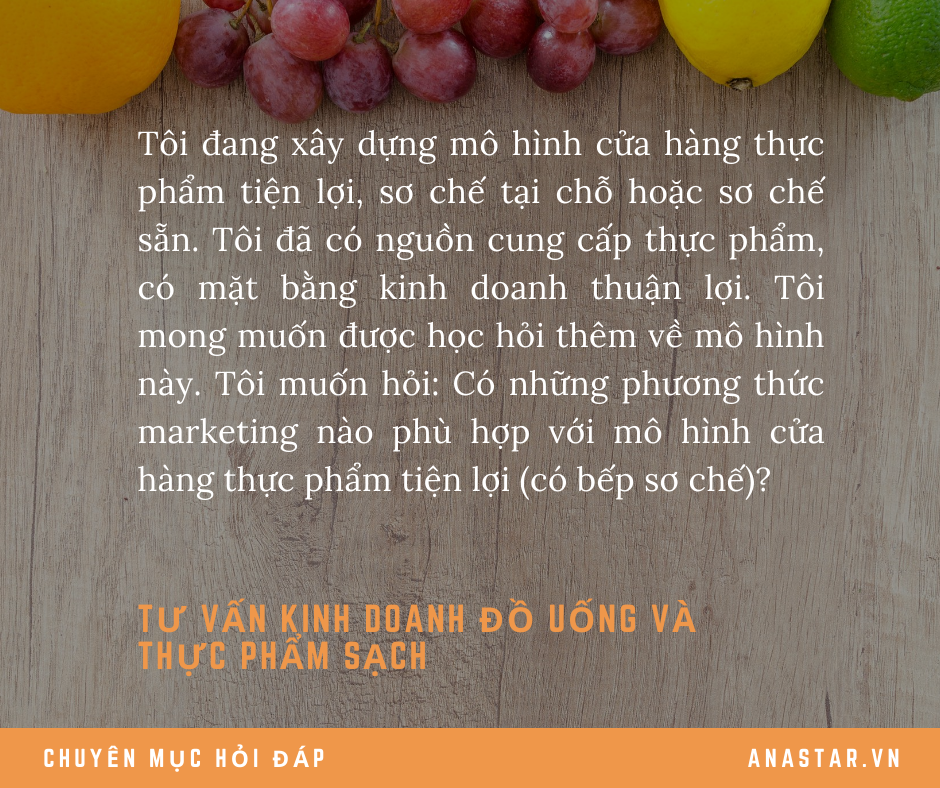 Tư vấn Kinh doanh đồ uống và thực phẩm sạch