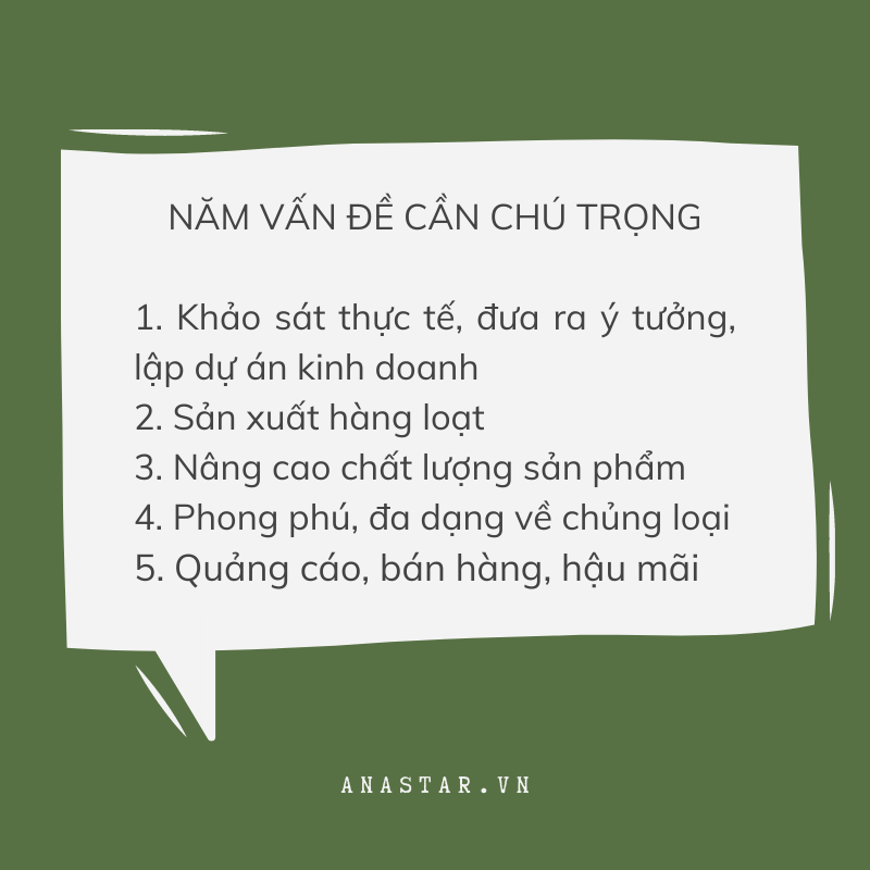 Năm vấn đề cần chú trọng khi khởi nghiệp kinh doanh